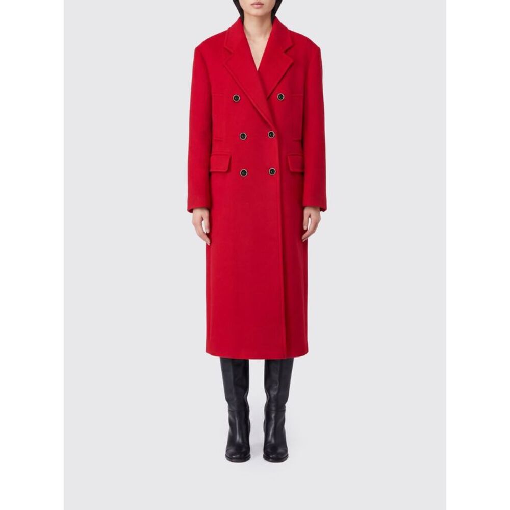 Pinko Women Pinko Double-Breasted Long Coat In Wool Blend With Classic Lapels